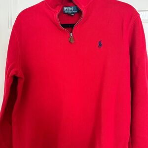 Ralph Lauren Vibrant Red Quarter-Zip Sweater